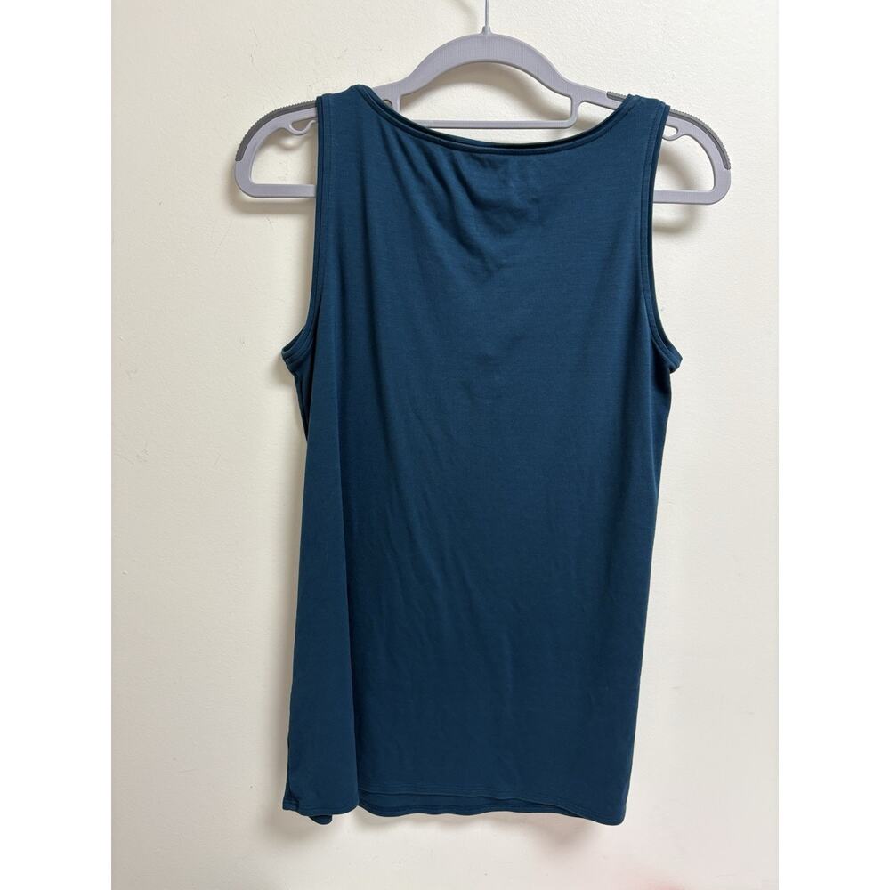 Eileen Fisher Tank Top Womens XS Blue Tencel Lyocell Stretch Sleeveless Tunic C1 - Picture 2 of 5
